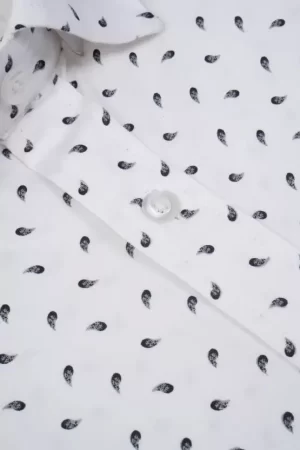 Printed White Formal Shirt