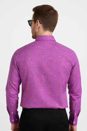 Printed Formal Purple shirt