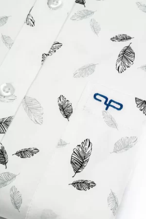 Printed White Formal Shirt