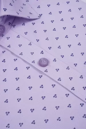 Printed Formal Purple Shirt