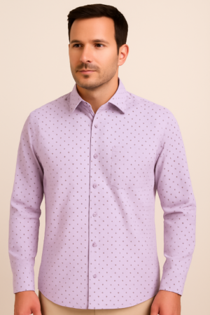 Printed Formal Purple Shirt