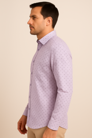 Printed Formal Purple Shirt