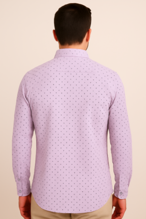 Printed Formal Purple Shirt