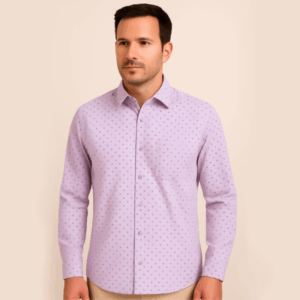 Printed Formal Purple Shirt