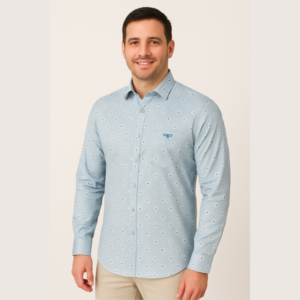 Printed Sky Blue Shirt