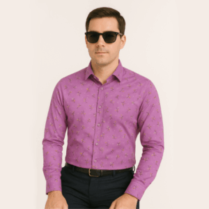 Printed Formal Purple shirt
