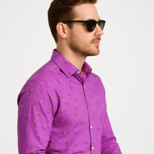 Printed Formal Purple shirt