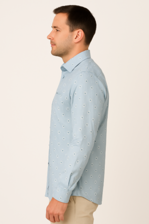 Printed Sky Blue Shirt