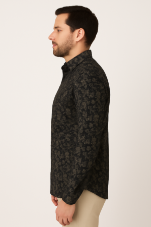 Printed Black Formal Shirt