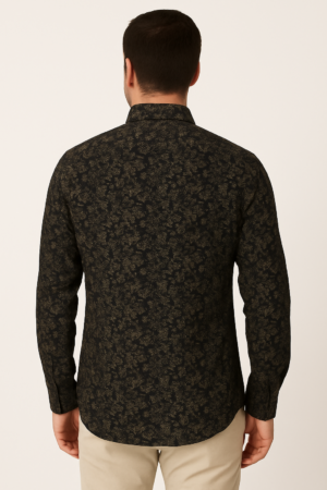Printed Black Formal Shirt
