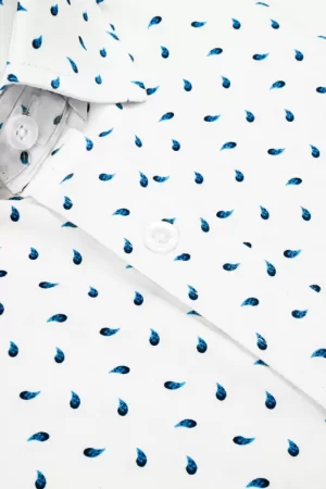 Printed White Formal Shirt