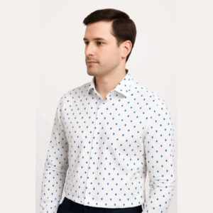 Printed White Formal Shirt