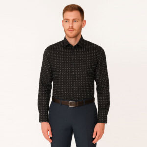 Printed Black Formal Shirt