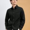 Classic Black Textured Casual Shirt