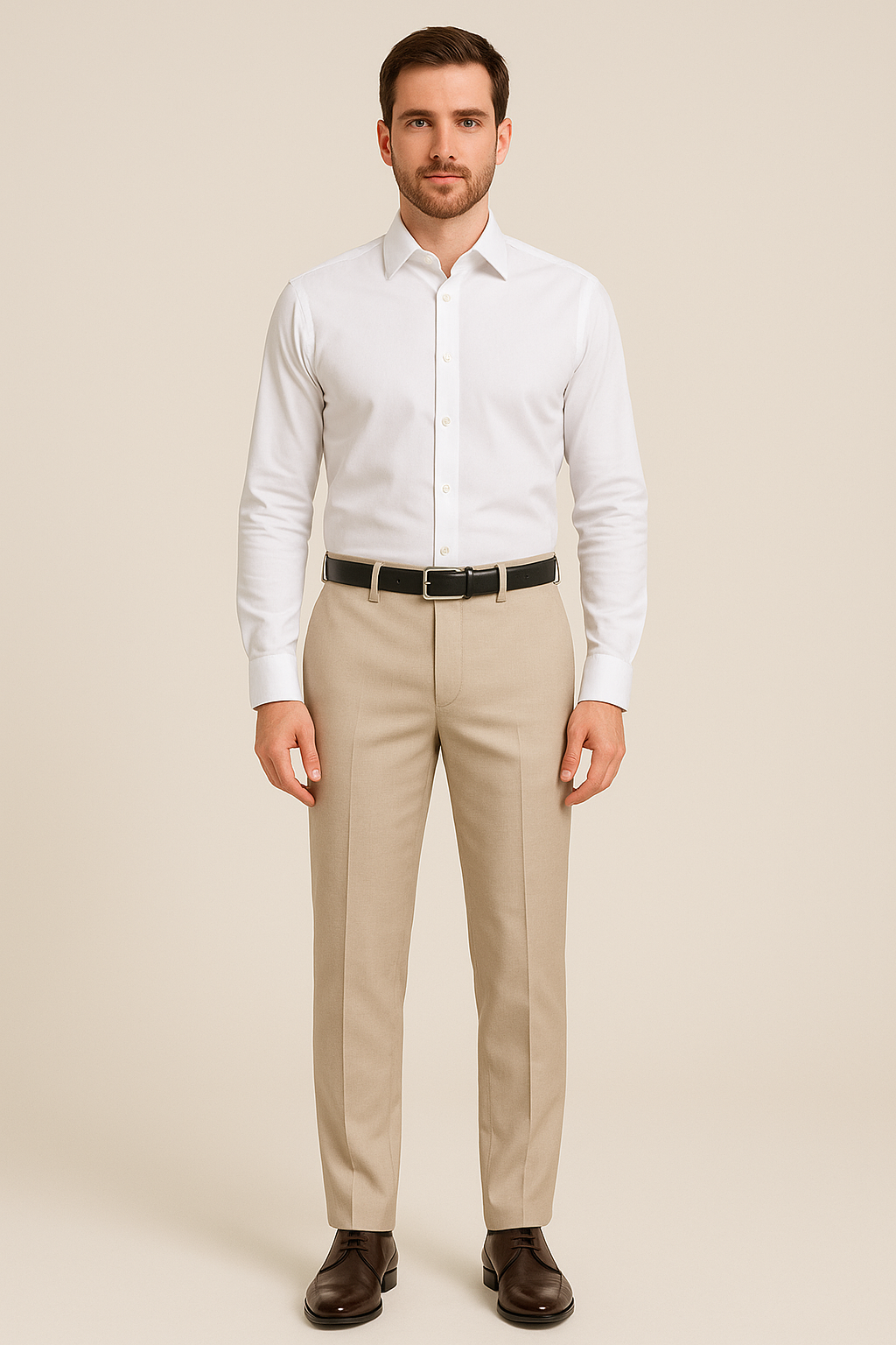 Cream Formal Pants